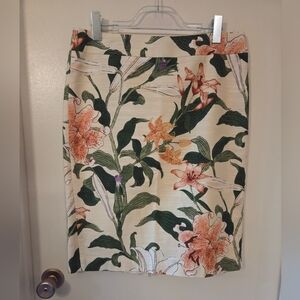 Ann Taylor Floral Print Pencil Skirt 12